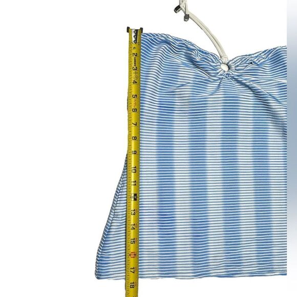 Shoshanna Swimwear Blue and White Striped Halter Strapless Tankini Top Swim Top - Picture 12 of 14